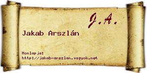 Jakab Arszlán névjegykártya